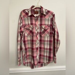 Vintage Rustler Western Pearl Snap -‎ Broken in!